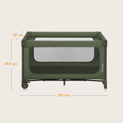 Lionelo - Lettino da viaggio JASMIN EASY FOLD Verde oliva