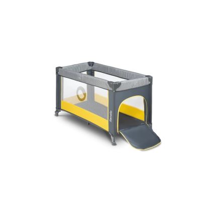 Lionelo - Lettino da viaggio STEFI grigio/giallo