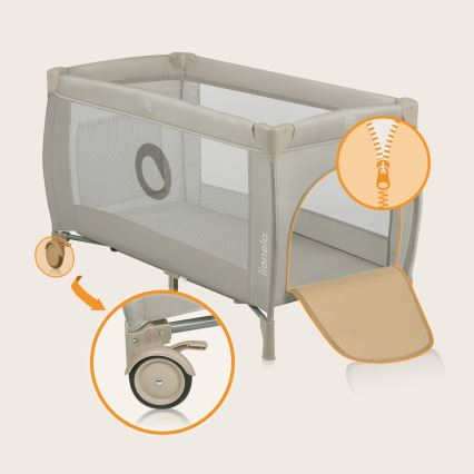 Lionelo - Lettino da viaggio STEFI PLUS Beige Cappuccino