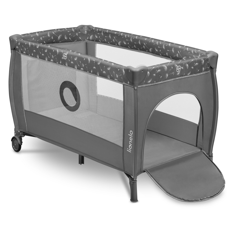 Lionelo - Lettino da viaggio STEFI PLUS Grigio/Bianco