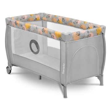 Lionelo - Lettino da viaggio STEFI PLUS Rosa e Giallo