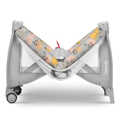 Lionelo - Lettino da viaggio STEFI PLUS Rosa e Giallo
