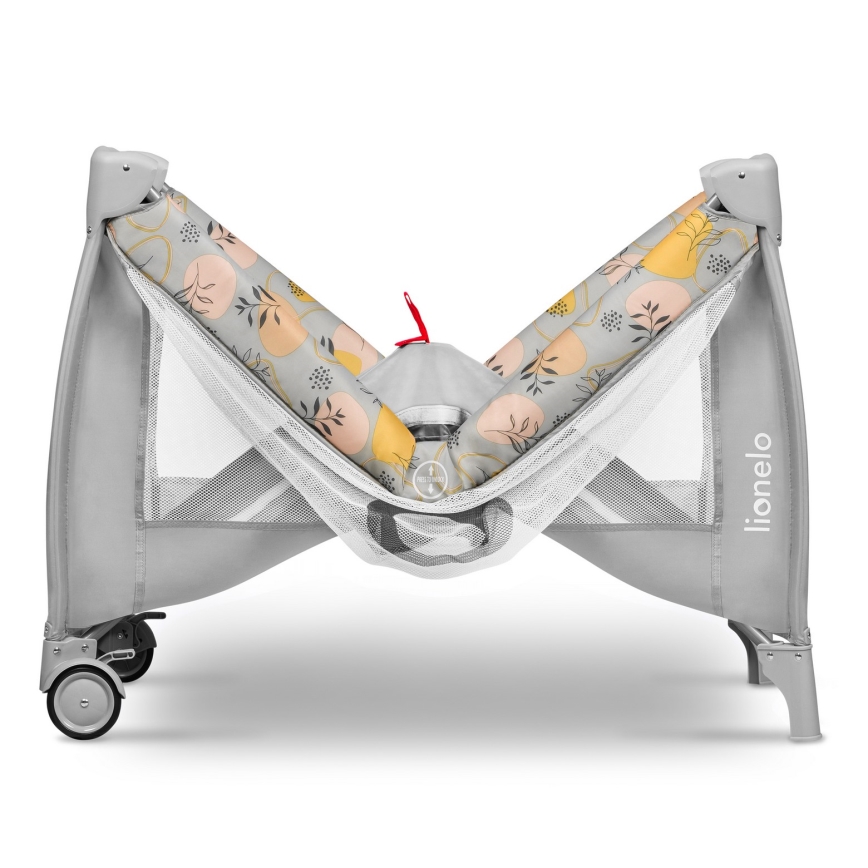 Lionelo - Lettino da viaggio STEFI PLUS Rosa e Giallo