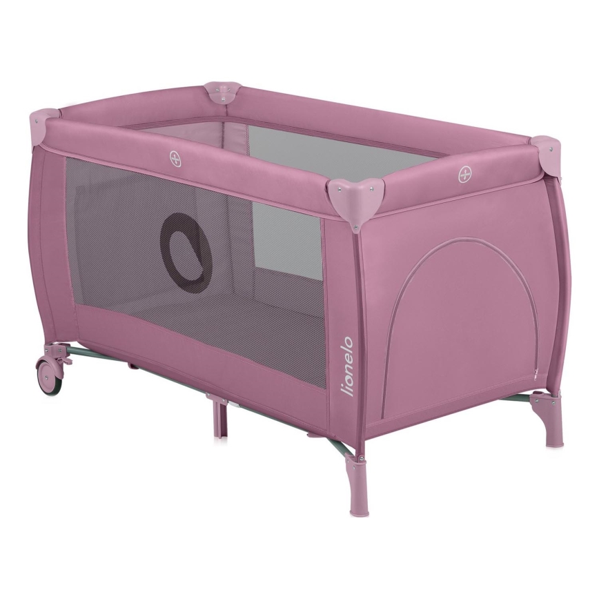 Lionelo - Lettino da viaggio STEFI PLUS Rosa Magnolia