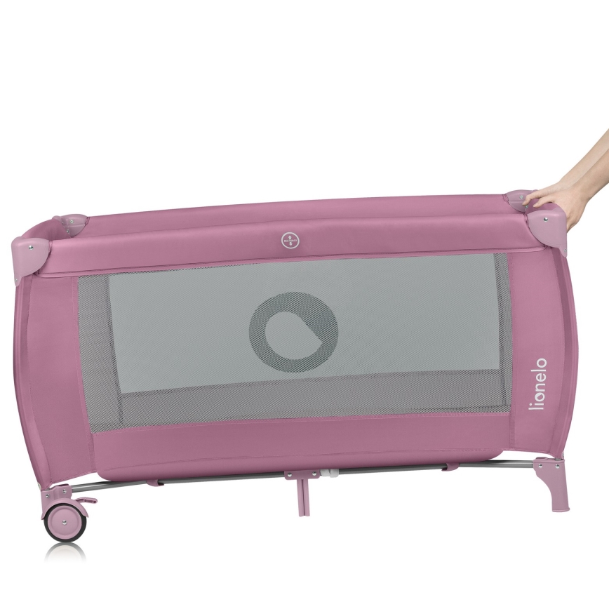 Lionelo - Lettino da viaggio STEFI PLUS Rosa Magnolia