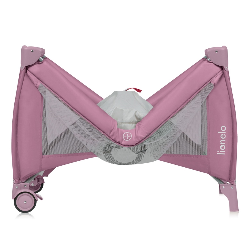 Lionelo - Lettino da viaggio STEFI PLUS Rosa Magnolia