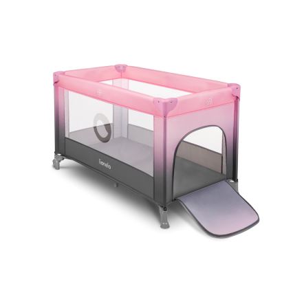 Lionelo - Lettino da viaggio STEFI rosa/grigio