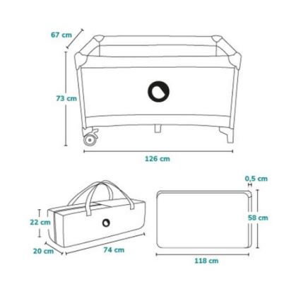 Lionelo - Lettino da viaggio STEFI rosa/grigio