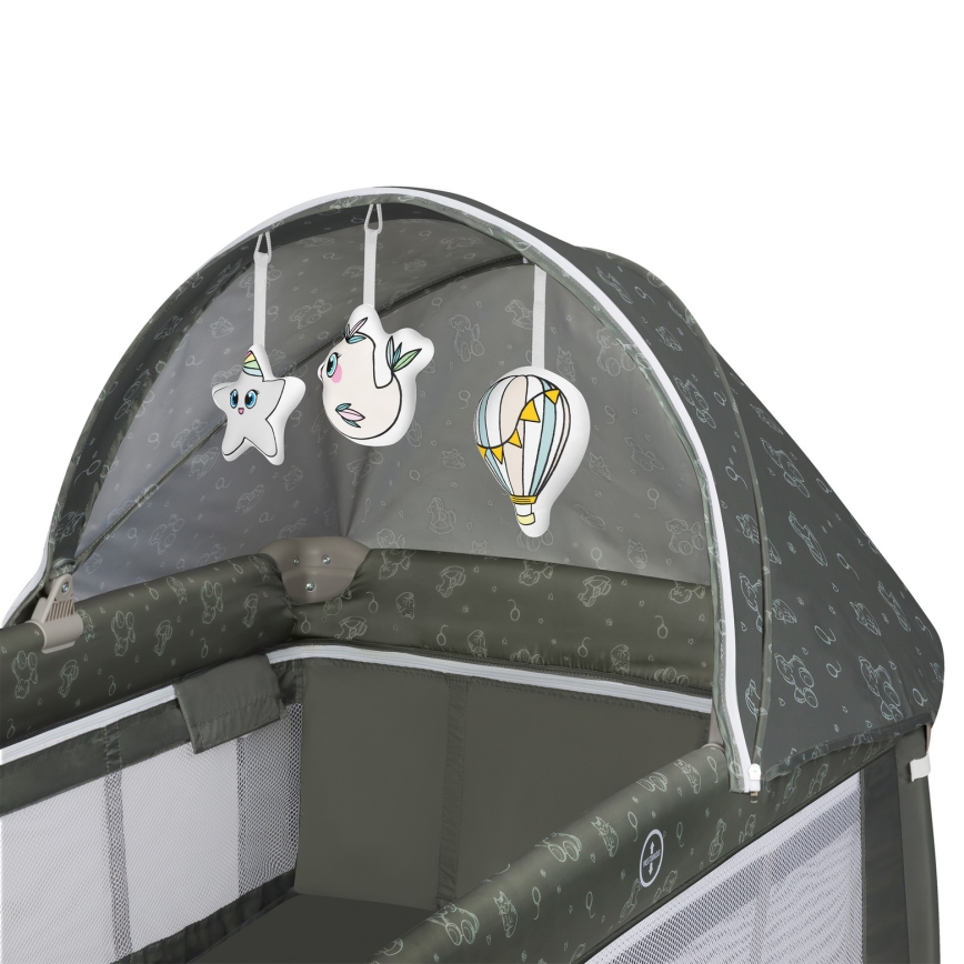 Lionelo - Lettino da viaggio SVEN PLUS Beige Oliva