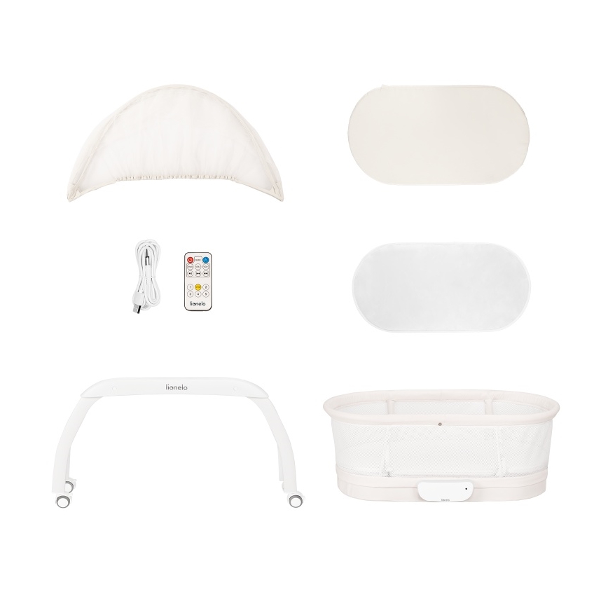 Lionelo - Lettino per bambini con bilancia integrata CORAL White