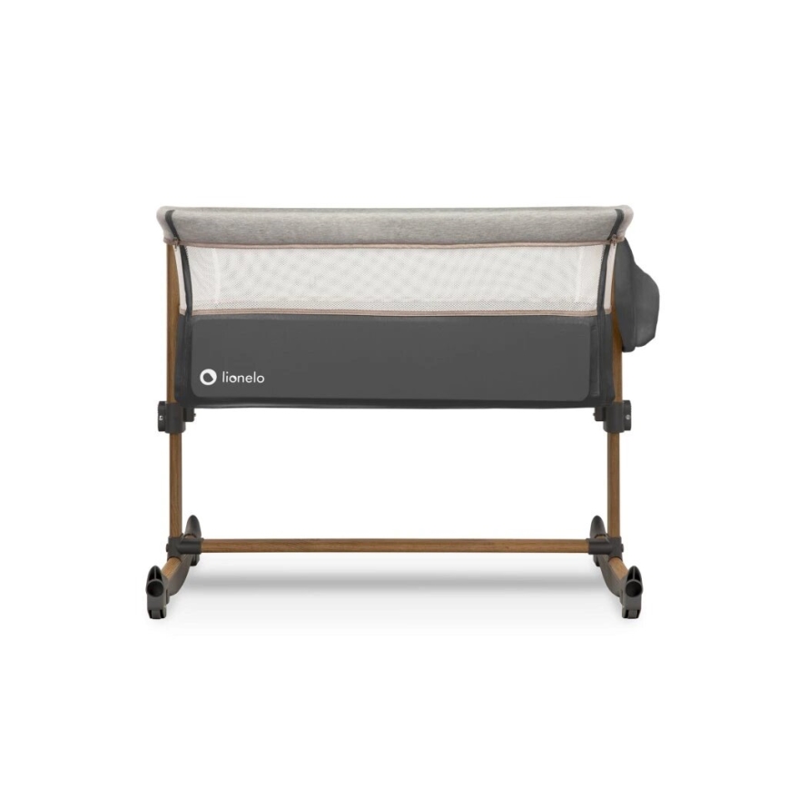 Lionelo - Lit bébé 3-en-1 LEONIE gris/noir