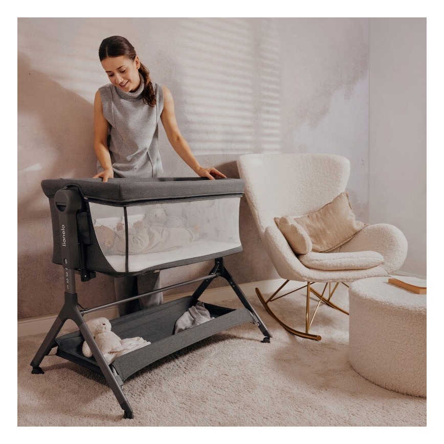 Lionelo - Lit bébé 3-en-1 LEONIE PLUS gris