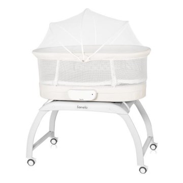 Lionelo - Lit bébé avec balance intégrée CORAL Blanc