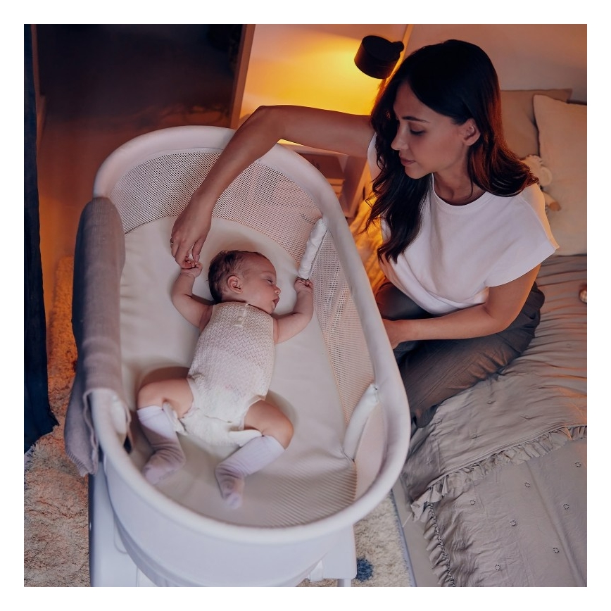 Lionelo - Lit bébé CORAL White avec pèse-bébé intégré