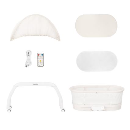 Lionelo - Lit bébé CORAL White avec pèse-bébé intégré