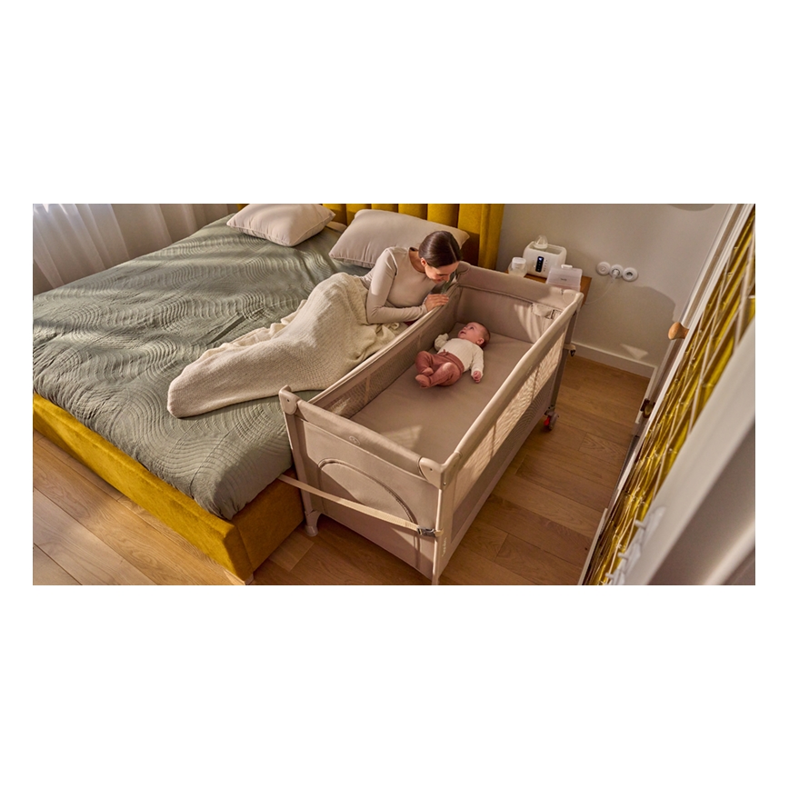 Lionelo - Lit de voyage 3 en 1 ELLEN Beige Sable
