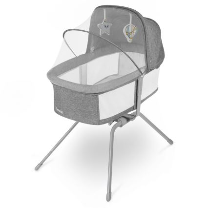 Lionelo - Lit de voyage 3 en 1 MALIN Grey Stone