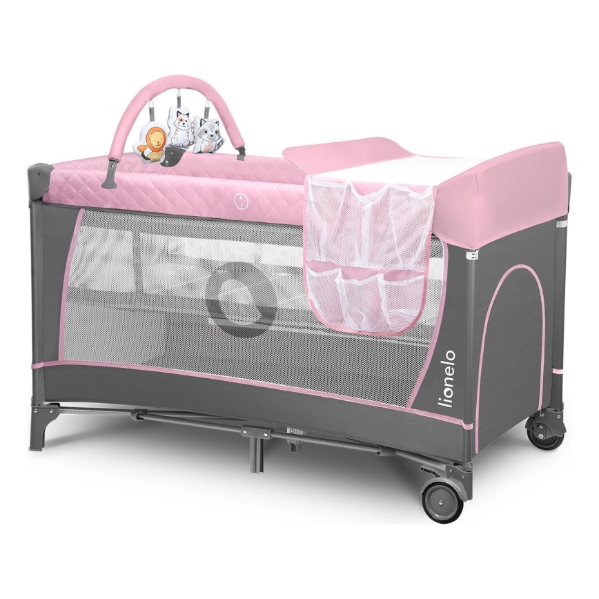 Lionelo - Lit de voyage FLOWER Flamingo