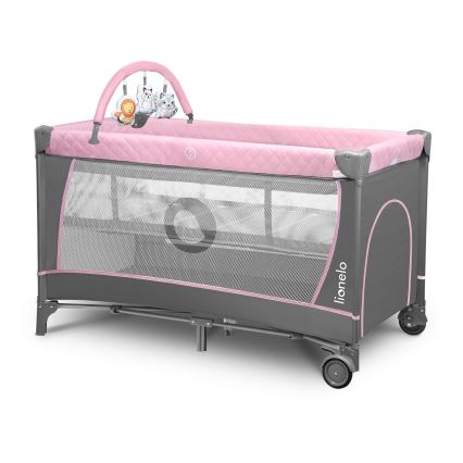 Lionelo - Lit de voyage FLOWER Flamingo