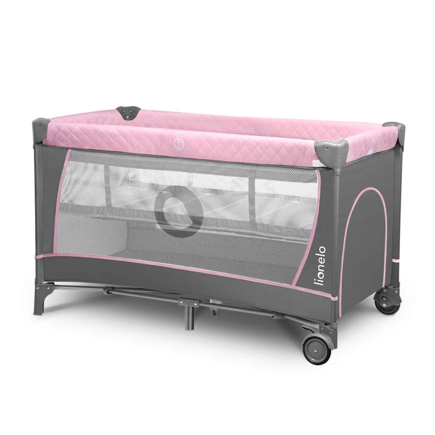 Lionelo - Lit de voyage FLOWER Flamingo