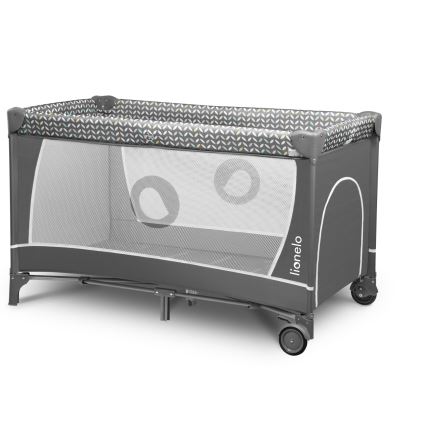 Lionelo - Lit de voyage FLOWER Gris scandinave