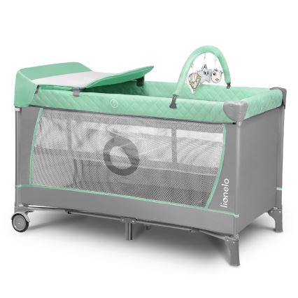 Lionelo - Lit de voyage FLOWER turquoise