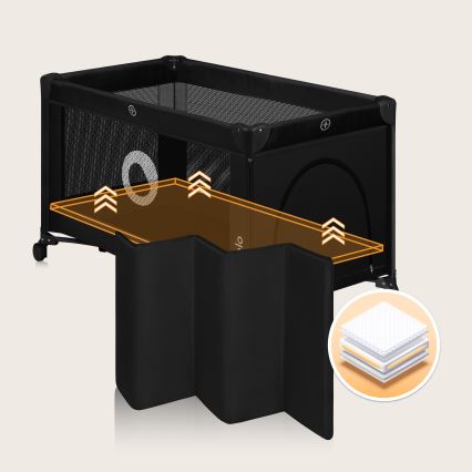 Lionelo - Lit de voyage STEFI Black Carbon