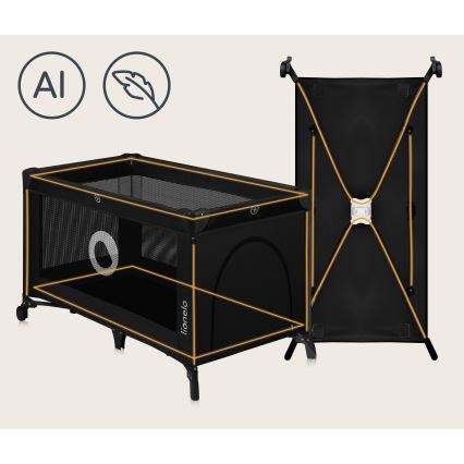 Lionelo - Lit de voyage STEFI Black Carbon