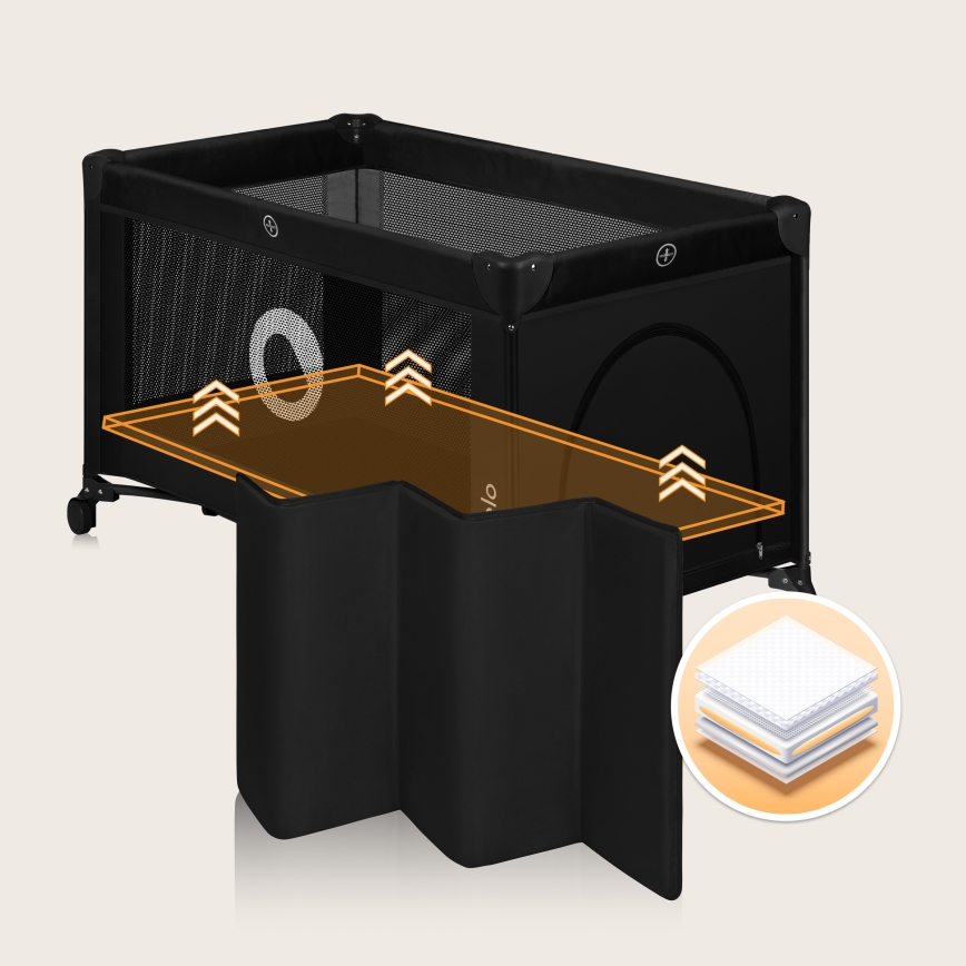 Lionelo - Lit de voyage STEFI Noir Carbone