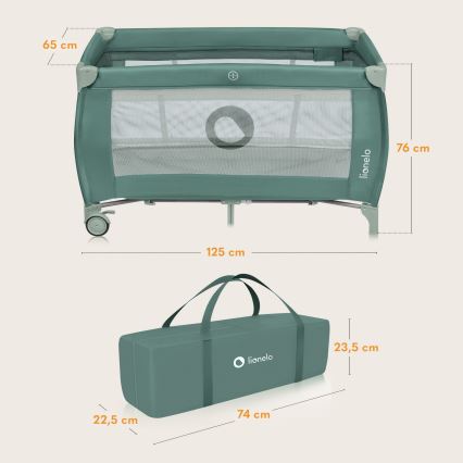 Lionelo - Lit de voyage STEFI PLUS Vert olive