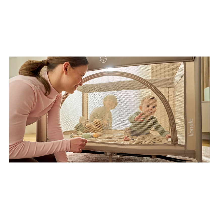 Lionelo - Lit parapluie LAURA Beige sable