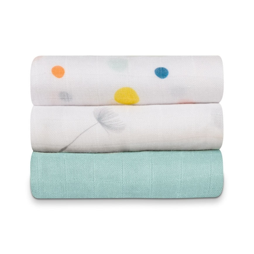 Lionelo - LOT DE 3 langes en bambou BAMBOO SET 70x70 cm Dot