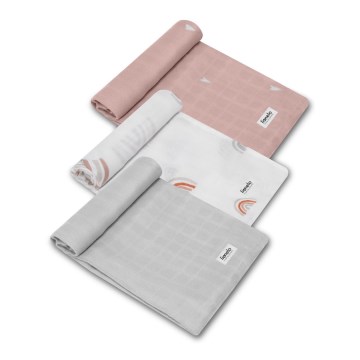Lionelo - LOT DE 3 langes en bambou BAMBOO SET 70x70 cm Rainbow