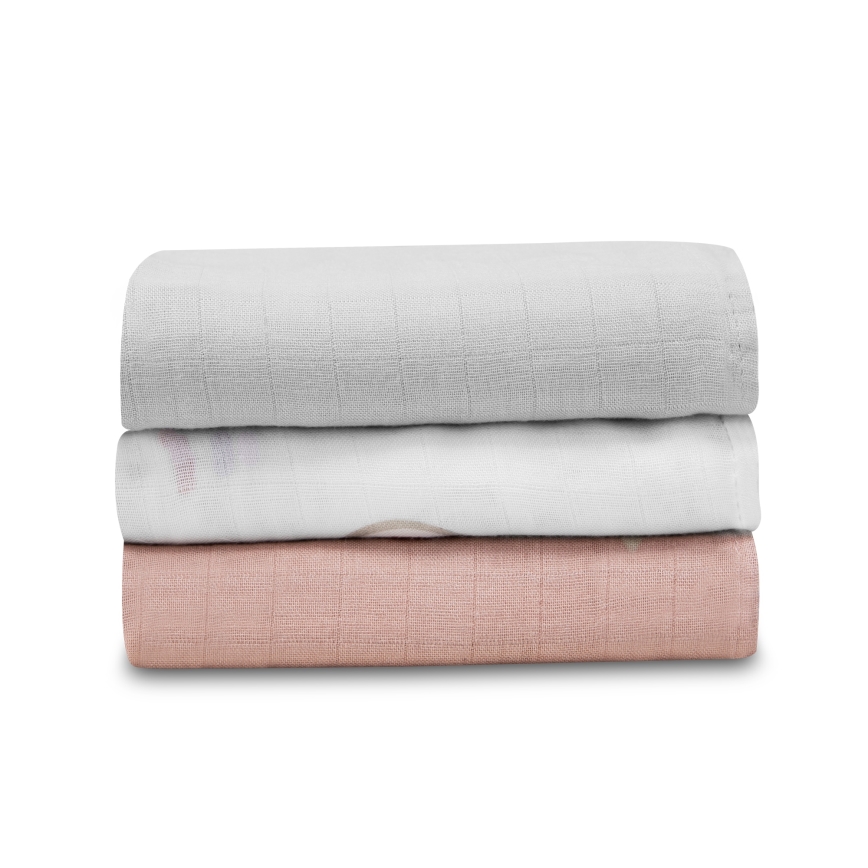 Lionelo - LOT DE 3 langes en bambou BAMBOO SET 70x70 cm Rainbow