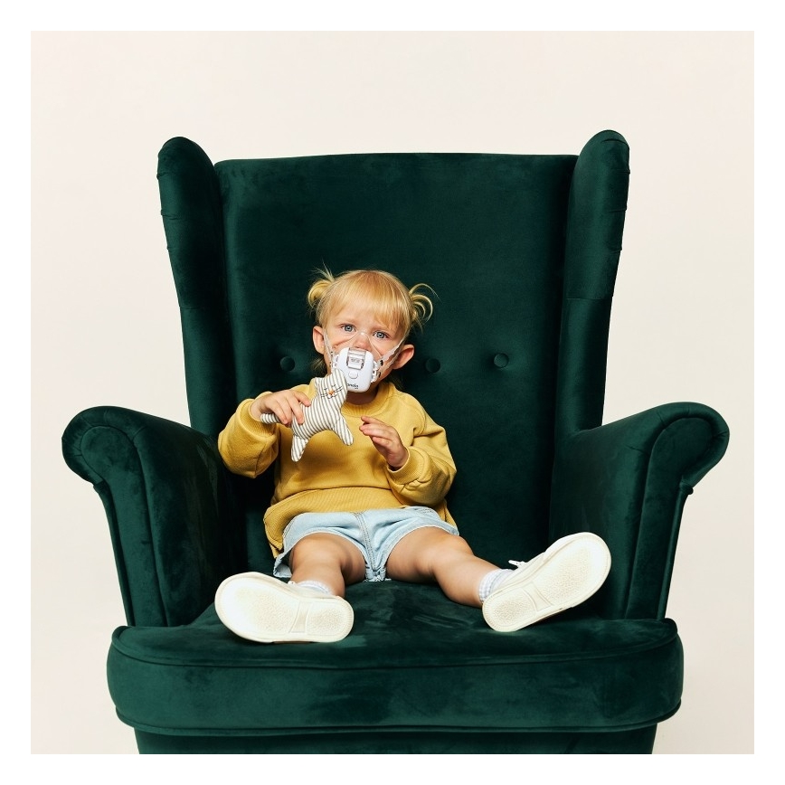 Lionelo - Maschera inalatoria ricaricabile per bambini NEBI AIR 5V