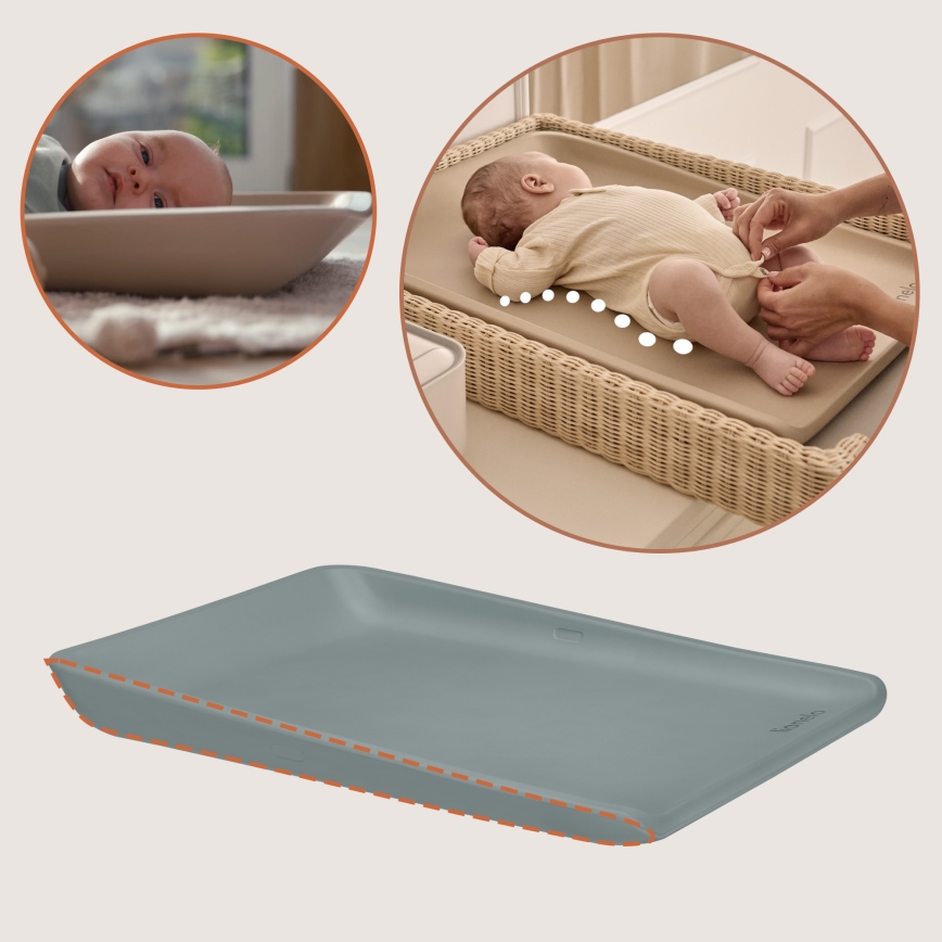 Lionelo - Materassino per il cambio pannolino MEGS 49x70 cm Grigio tortora