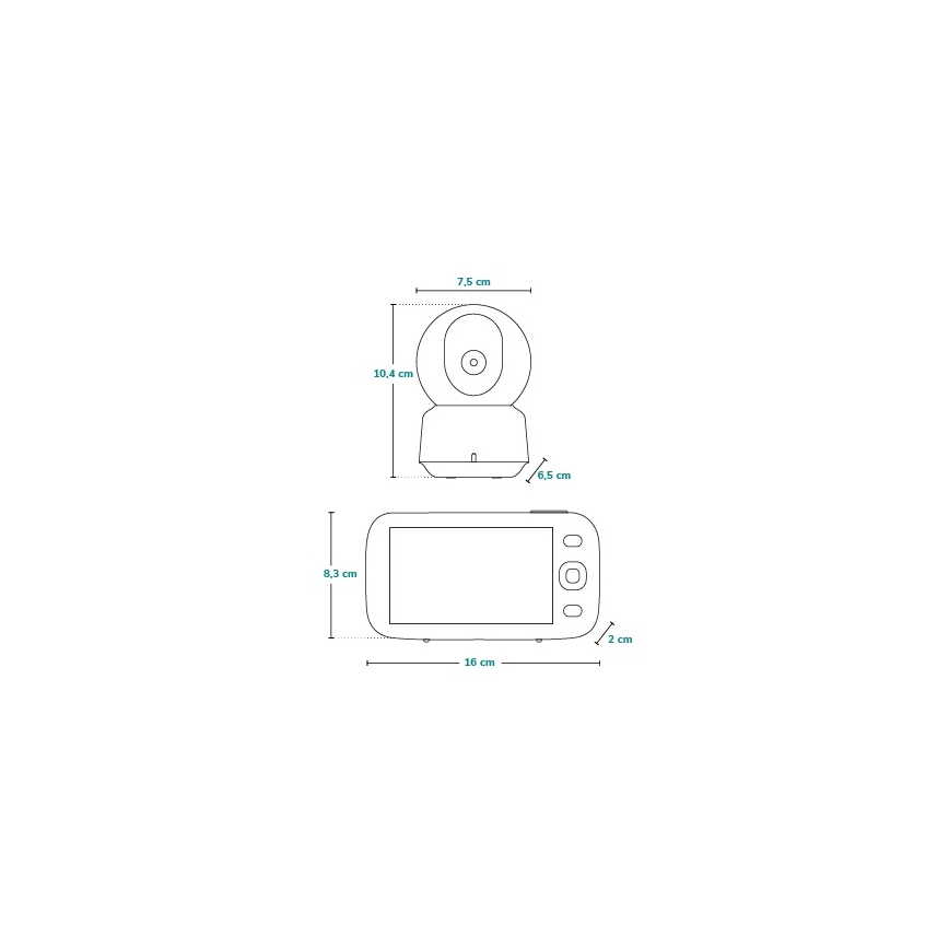 Lionelo - Moniteur vidéo pour bébé BABYLINE 9.1 5V 3600 mAh