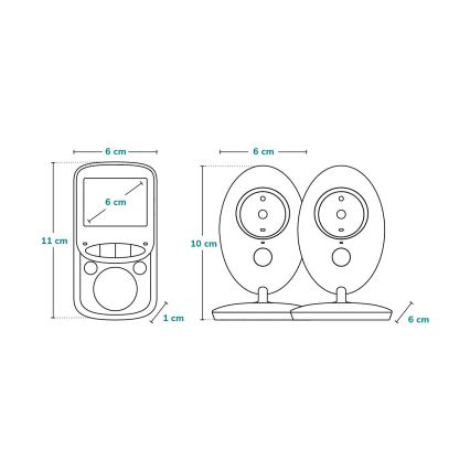 Lionelo - Monitor per bambini BABYLINE 5.1 con display 230V 1000 mAh