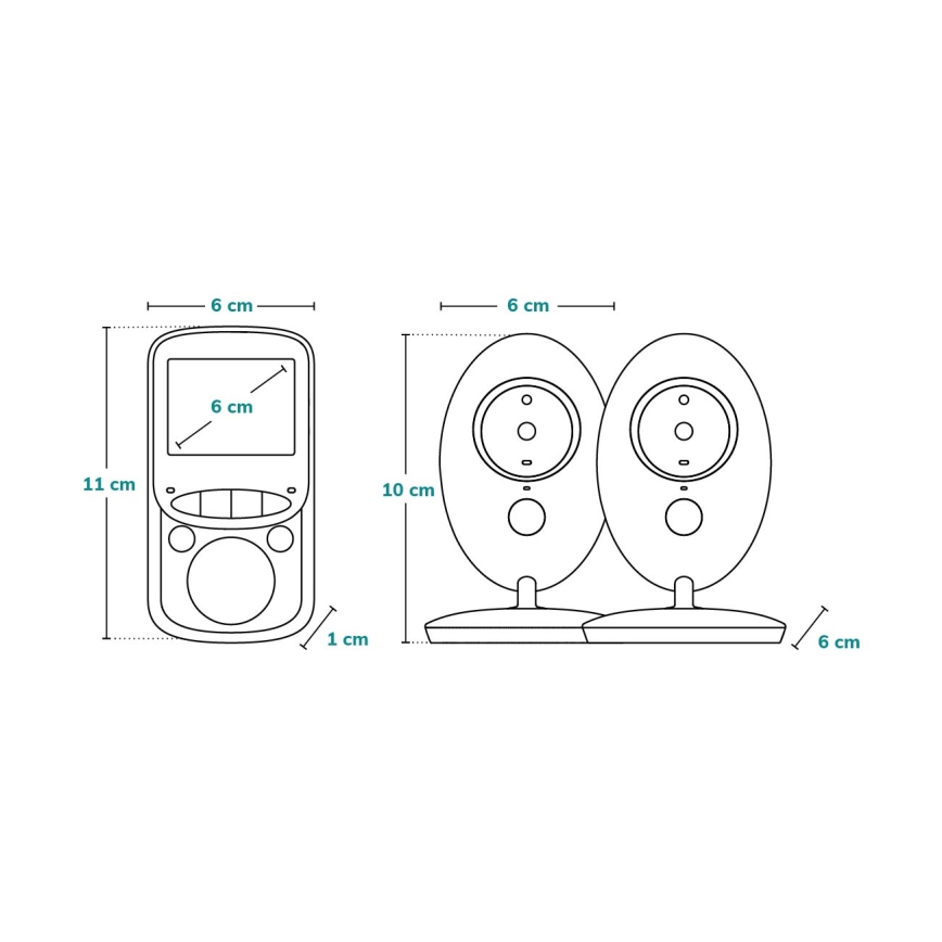 Lionelo - Monitor per bambini BABYLINE 5.1 con display 230V 1000 mAh