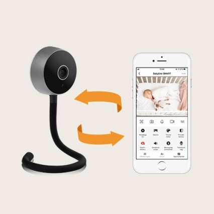 Lionelo - Monitor per bambini intelligente BABYLINE SMART Wi‑Fi Nero