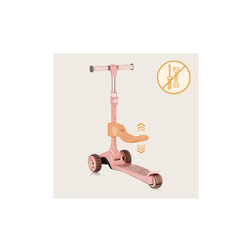 Lionelo - Monopattino 2 in 1 per bambini FRANKY rosa
