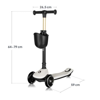 Lionelo - Monopattino per bambini MEY 3xAAA beige sabbia