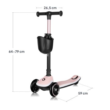 Lionelo - Monopattino per bambini MEY 3xAAA Pink Rose