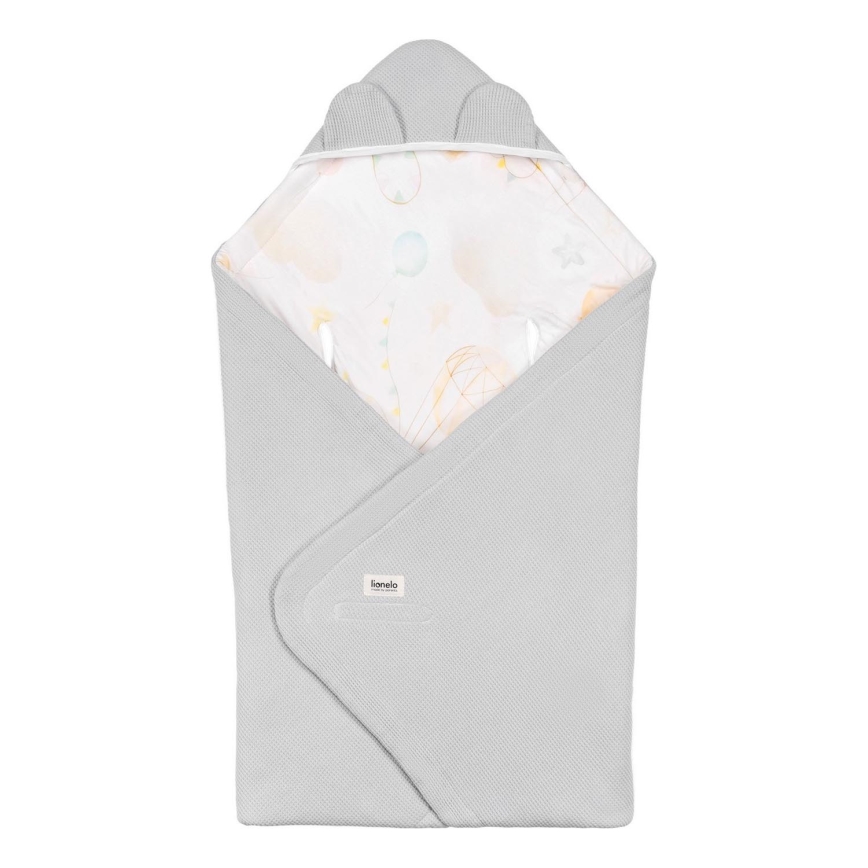 Lionelo - Nid d'ange pour siège-auto TRAVEL SWADDLE 90 x 90 cm Gris Baloon
