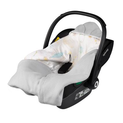 Lionelo - Nid d'ange pour siège-auto TRAVEL SWADDLE 90 x 90 cm Gris Baloon