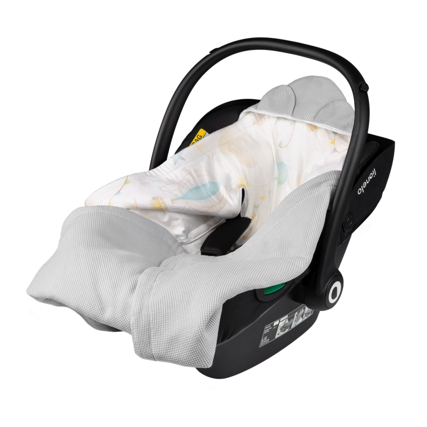 Lionelo - Nid d'ange pour siège-auto TRAVEL SWADDLE 90 x 90 cm Gris Baloon