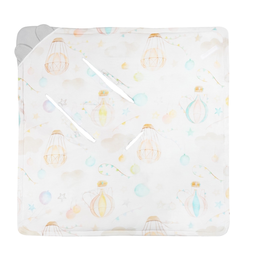 Lionelo - Nid d'ange pour siège-auto TRAVEL SWADDLE 90 x 90 cm Gris Baloon