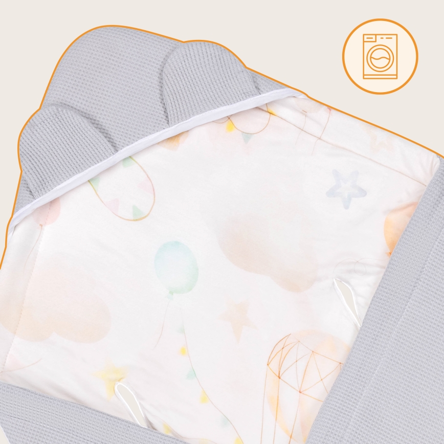 Lionelo - Nid d'ange pour siège-auto TRAVEL SWADDLE 90 x 90 cm Gris Baloon