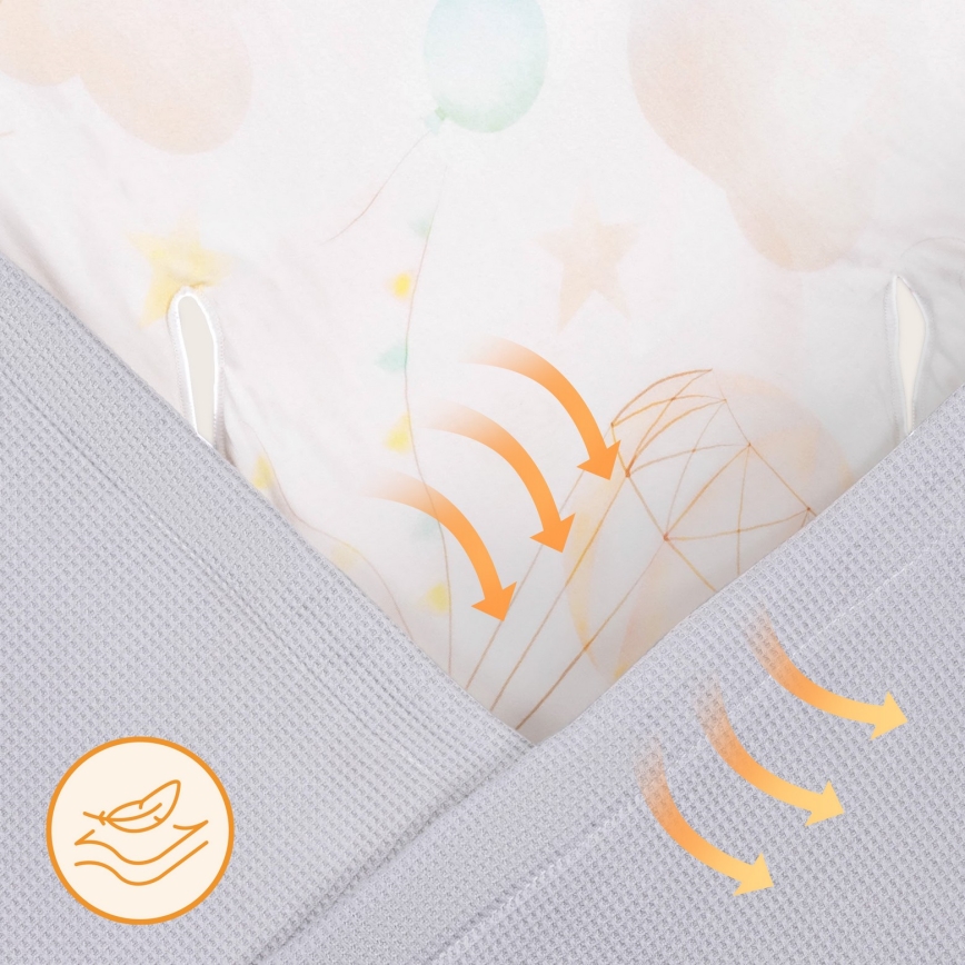 Lionelo - Nid d'ange pour siège-auto TRAVEL SWADDLE 90 x 90 cm Gris Baloon