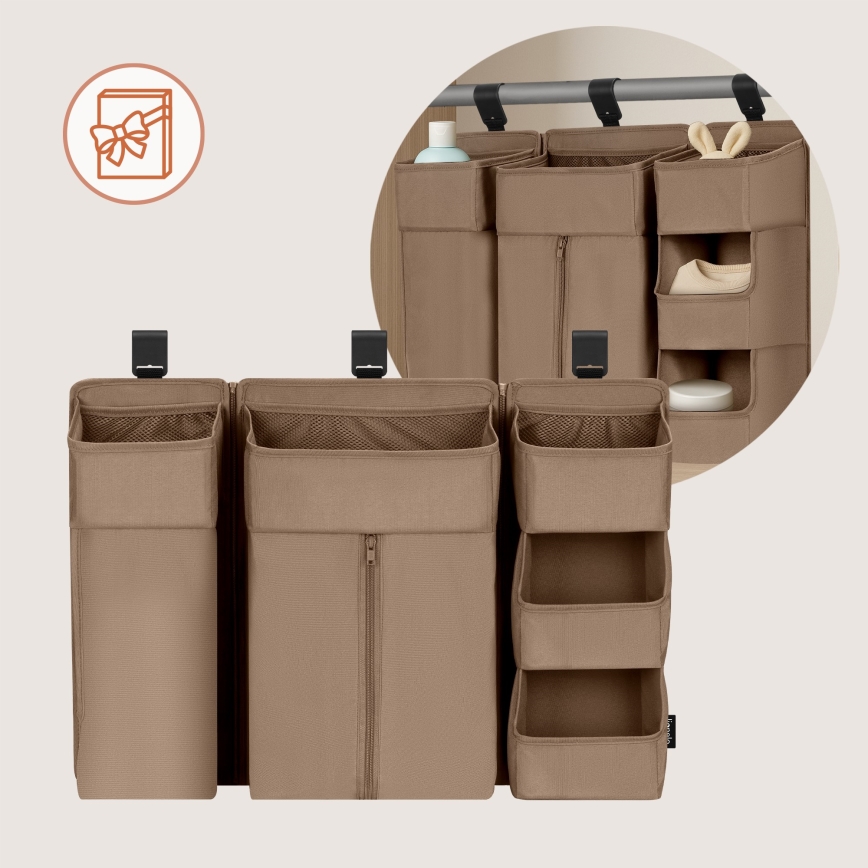 Lionelo - Organisateur 3 en 1 pour lit bébé SIDEPOCKET Beige